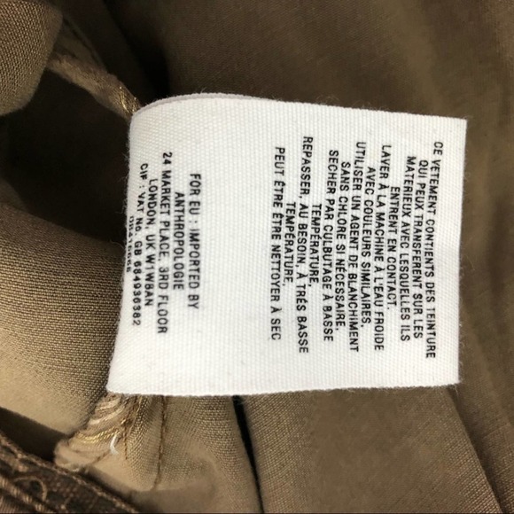 Anthropologie stretch cotton Khaki jacket Sz S - Picture 6 of 7